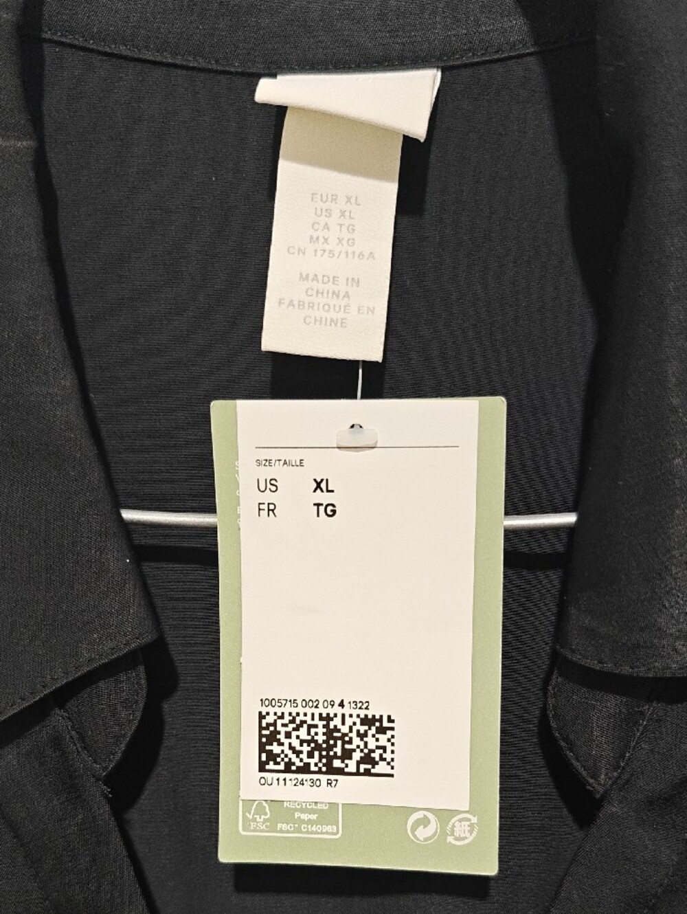 H&M Black Long Sleeve Wrap-Style Dress - Picture 2 of 8